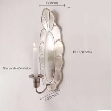 CatchDragon Wall Candle Sconces Vintage, Hanging Wall Mounted Candle Scones Holder Set of 2, Wall Sc...