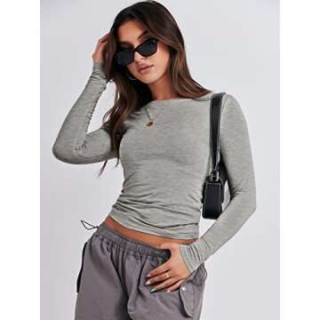 ANRABESS Y2K Long Sleeve Crop Top - Stylish Comfort for All