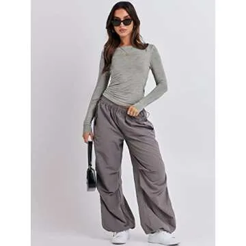 Trendy ANRABESS Long Sleeve Crop Tops for Women