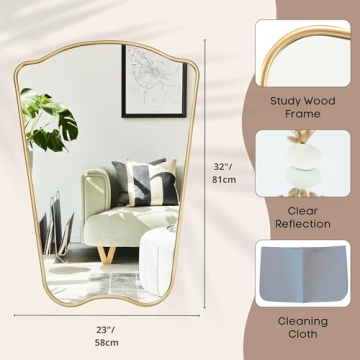 MONJITA Gold Irregular Wall Mirror Modern Farmhouse Luxury