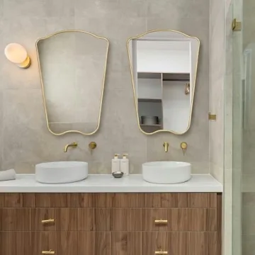 MONJITA Gold Irregular Wall Mirror Modern Farmhouse Luxury