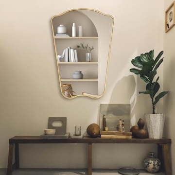 MONJITA Gold Irregular Wall Mirror Modern Farmhouse Luxury