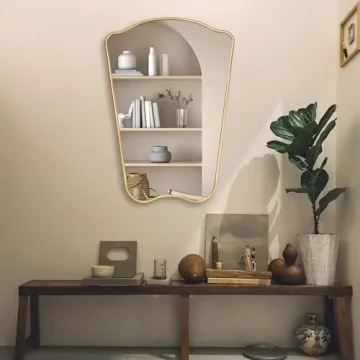 MONJITA Gold Irregular Wall Mirror Modern Farmhouse Luxury