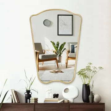 MONJITA Gold Irregular Wall Mirror Modern Farmhouse Luxury