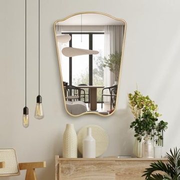 MONJITA Gold Irregular Wall Mirror Modern Farmhouse Luxury