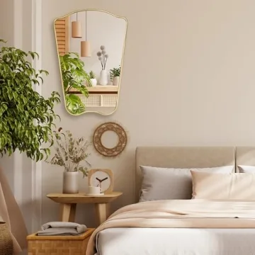 MONJITA Gold Irregular Wall Mirror Modern Farmhouse Luxury