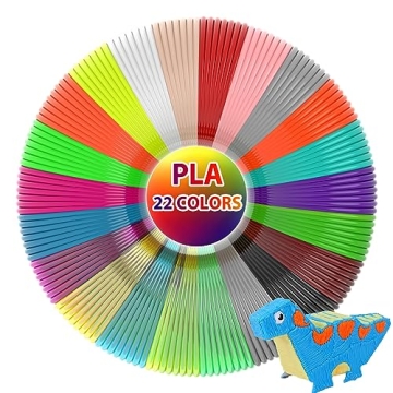 3Dgenius 22 Colors 3D Pen Filament Refills - 220 Feet of PLA Creativity