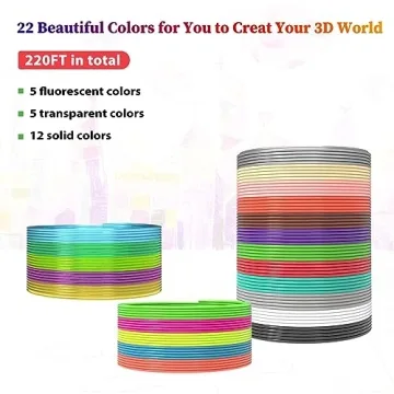 Vibrant 3Dgenius 22 Colors Filament Refills for Creative Fun