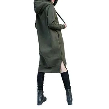 NUTEXROL Women's Fleece Hoodie Dress Warm & Stylish