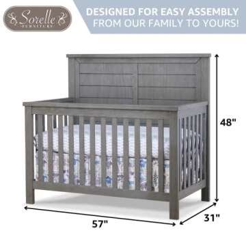 Sorelle Westley Crib - 4-in-1 Convertible Baby Bed - Chocolate Bisque