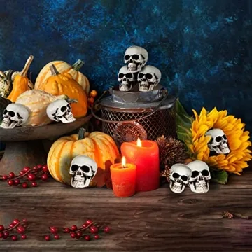 10 Mini Halloween Skulls for Spooky Decor