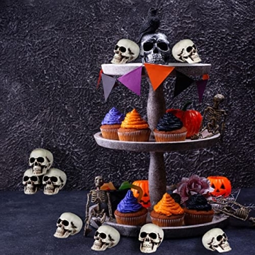 10 Mini Halloween Skulls for Spooky Decor