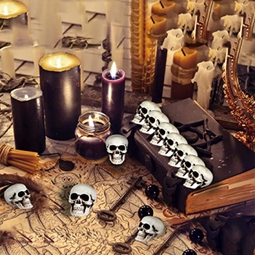 10 Mini Halloween Skulls for Spooky Decor
