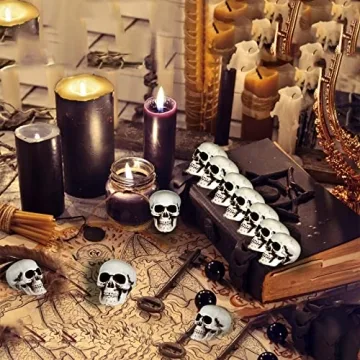 10 Mini Halloween Skulls for Spooky Decor