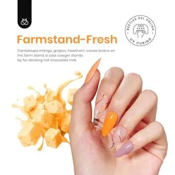 Beetles Fall Gel Nail Polish Set, Hotel California Collection Light Blue Orange Dusty Pink Gel Polish All Seasons Nail Art Manicure Kit Soak Off Uv LED Gel Gift for Girl Women