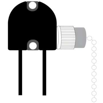 Zing Ear ZE-109 Ceiling Fan Light Switch E89885 2 Wire 1 Circuit 1 Position Single Pole Single Through SPST Light Pull Chain Switch Replacement 3A125VAC 6A250VAC For Fan Lamps Lighting Fixtures Bronze