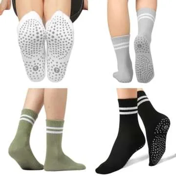 Toes Home Non-Slip Pilates Socks with Grip for Women