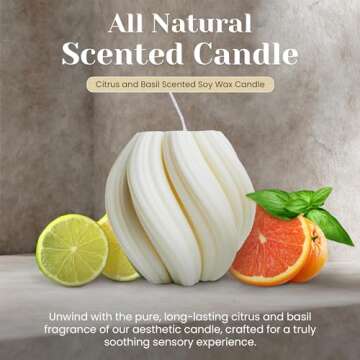 Luxanna Decor - Artistic Twirl Spiral Soy Candle, Aesthetic Home Décor, Trendy Minimalist Design, L...