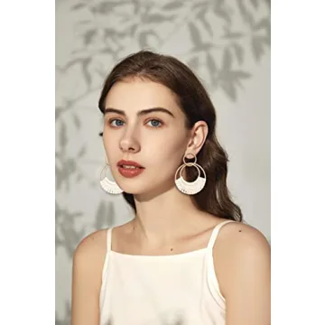 Raffia Hoop Earrings for Women Stylish Handmade Jewelry