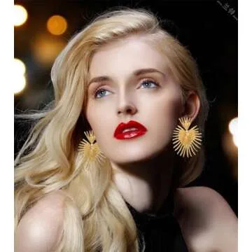 9 Pair Gold Earrings for Women Large Gold Disc Flower Woven Twisted Leaf Earrings for Women Statement Geometric Earrings Jewelry Gifts