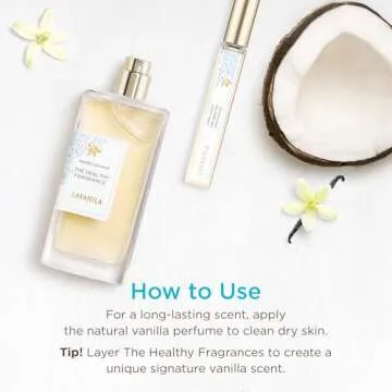 Lavanila Vanilla Coconut Perfume for Women 1.7 Fl Oz - Tropical Coconut, Tahitian Tiare Flower & Warm Vanilla Fragrance, Clean and Natural Eau de Parfum Made In USA