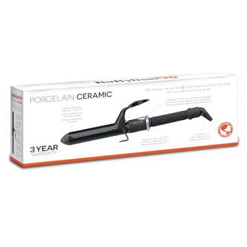 BaBylissPRO Porcelain Ceramic 1 1/4 Inch Curling Iron, Hair Styling Tools & Appliances, BP125S