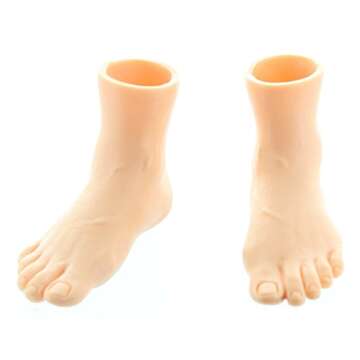 Set of 2 Rubber Finger Feet Mini Puppets | Left & Right