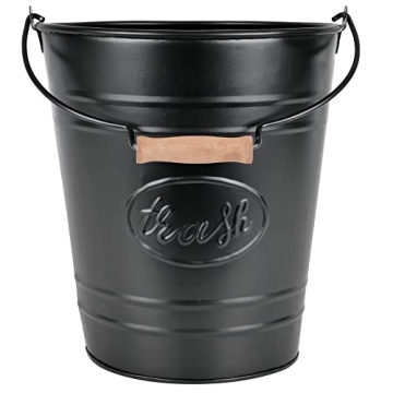 Autumn Alley Farmhouse Bathroom Trash Can - Rustic Design with Wooden Handle