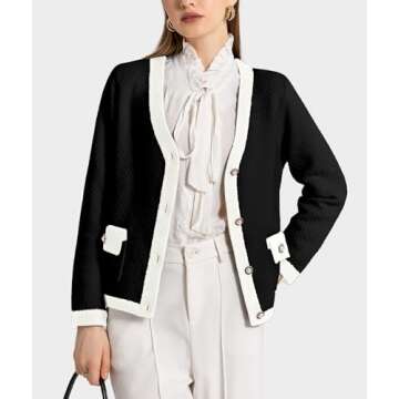 Casly Lamiit Womens 2025 Fashion Cardigan Sweaters Button Down V Neck Crop Fitted Chunky Cardigans B...