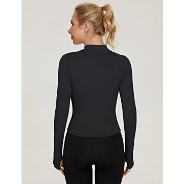LUYAA Women's Black Workout Jacket Zip Up Athletic Activewear