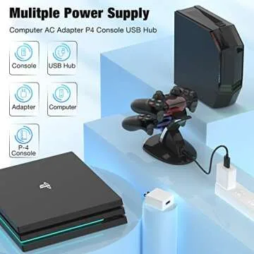 PS4 Controller Charger Fast Dual Charging Dock with LED