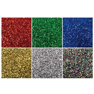 Spectra Arts & Crafts Glitter Assortment, 6 Assorted Colors, 4 oz., 6 Jars