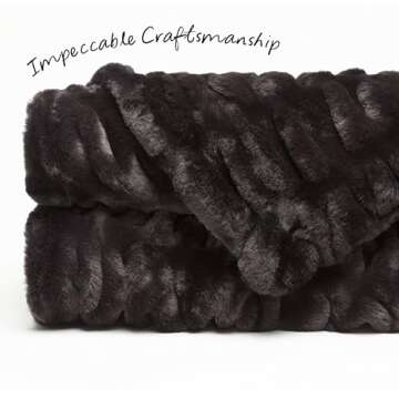Chanasya Premium Ruched Faux Fur Throw Blanket - Luxurious