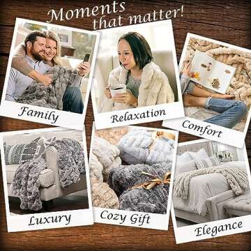 Chanasya Premium Ruched Faux Fur Throw Blanket - Luxurious