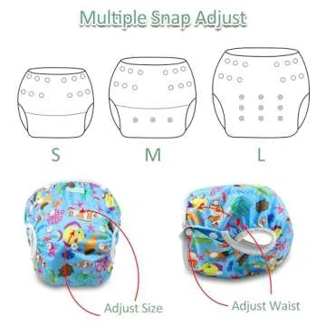Wegreeco Baby Adjustable Swim Diaper Set for Fun Water Days