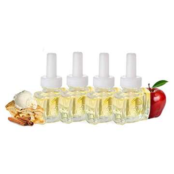 Scent Fill Cinnamon Apple Plug in Air Freshener, 4 Scented Oil Refills