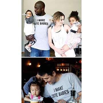 I Make Cute Babies | Funny New Dad, Father's Day Daddy Humor Unisex T-shirt,Sport Grey (Adult,XL)