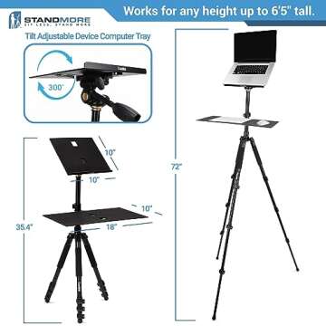 StandMore Portable Standing Desk with Keyboard Tray, Ergonomic Portable Table Height Adjustable Desk...