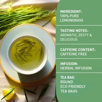 HANDPICK Lemongrass Tea Bags (100 Count) Non-GMO, Caffeine Free - Quality Lemongrass Herbal Tea- Eco...