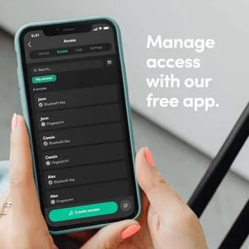 igloohome Padlock Lite Black (New!) Keyless Fingerprint Padlock with Mobile App (iOS, Android) – Water Resistant Padlock for Lockers, Homes, and Storage Spaces (Type-C Rechargeable)