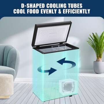 DEMULLER Chest Freezer with 2 Removable Baskets 3.5 Cu.ft Compact Freezers with Electronic Thermostat (50 ℉ to -12 ℉), Stay-Open Lid, Manual Defrost, Kitchen Office Apartment, Black