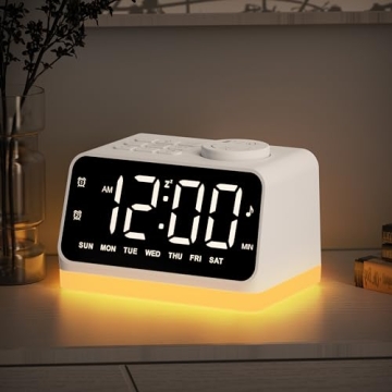 JALL Digital Alarm Clock with FM Radio, Night Light & Dual Alarm