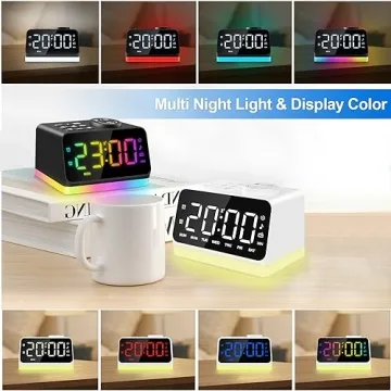 JALL Digital Alarm Clock with FM Radio & Night Light Features
