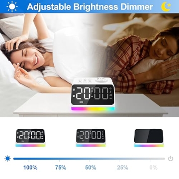 JALL Digital Alarm Clock with FM Radio & Night Light Features
