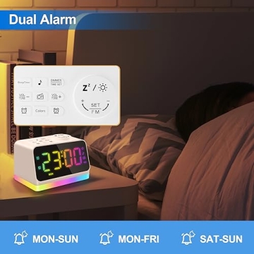 JALL Digital Alarm Clock with FM Radio & Night Light Features