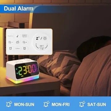 JALL Digital Alarm Clock with FM Radio & Night Light Features