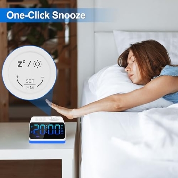 JALL Digital Alarm Clock with FM Radio & Night Light Features