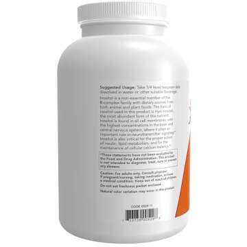 NOW Foods Supplements, Inositol Powder, Neurotransmitter Signaling*, Cellular Health*, 1-Pound