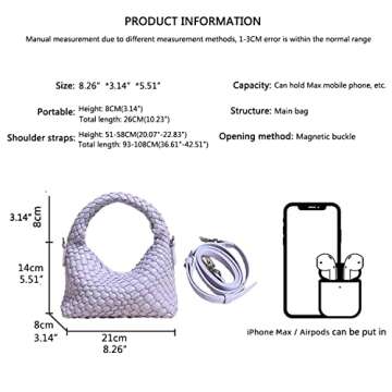 Small Hand Woven Handbags for Women Shoulder Crossbody Bag Girls Purses Cassual Top Handle Bags Hobo...