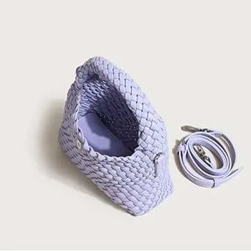 Small Hand Woven Handbags for Women Shoulder Crossbody Bag Girls Purses Cassual Top Handle Bags Hobo Curved Tote Phone Bag (Green)